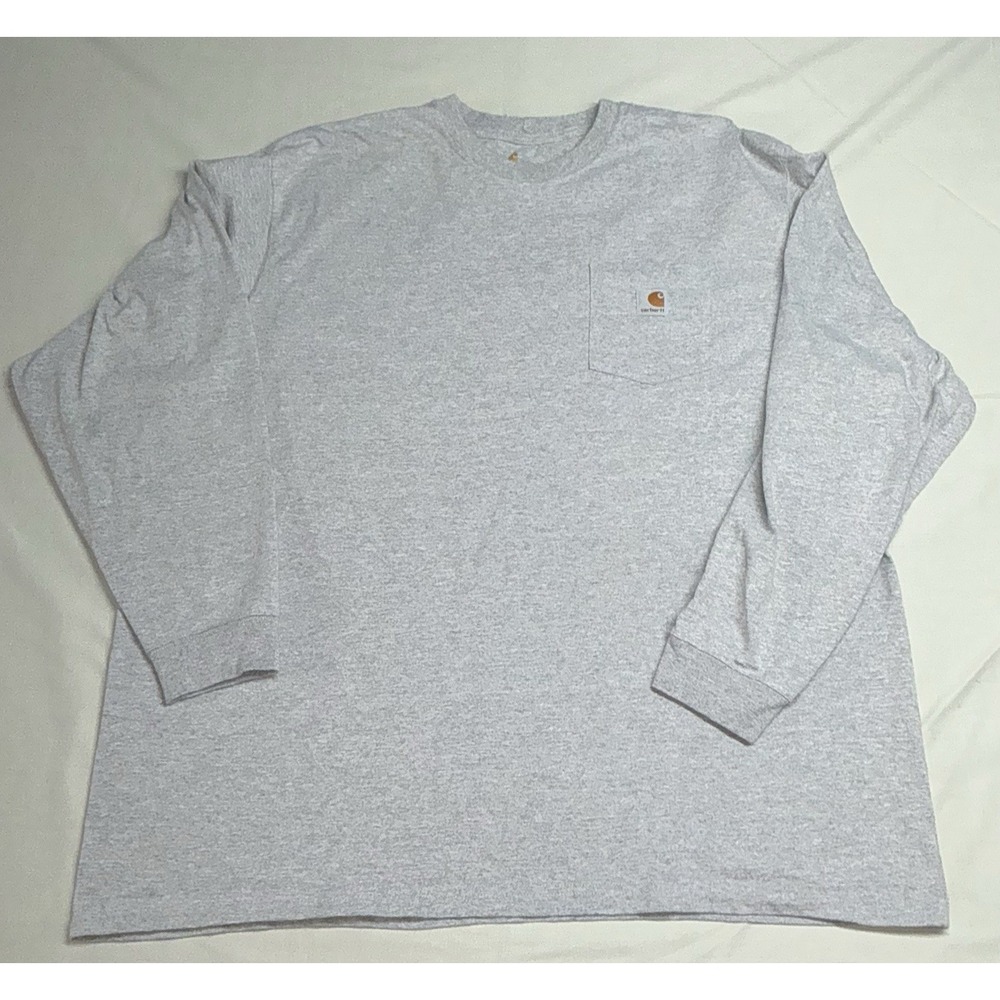 Carhartt Long Sleeve Pocket T Shirt Mens 3XL Gray Original Fit Workwear